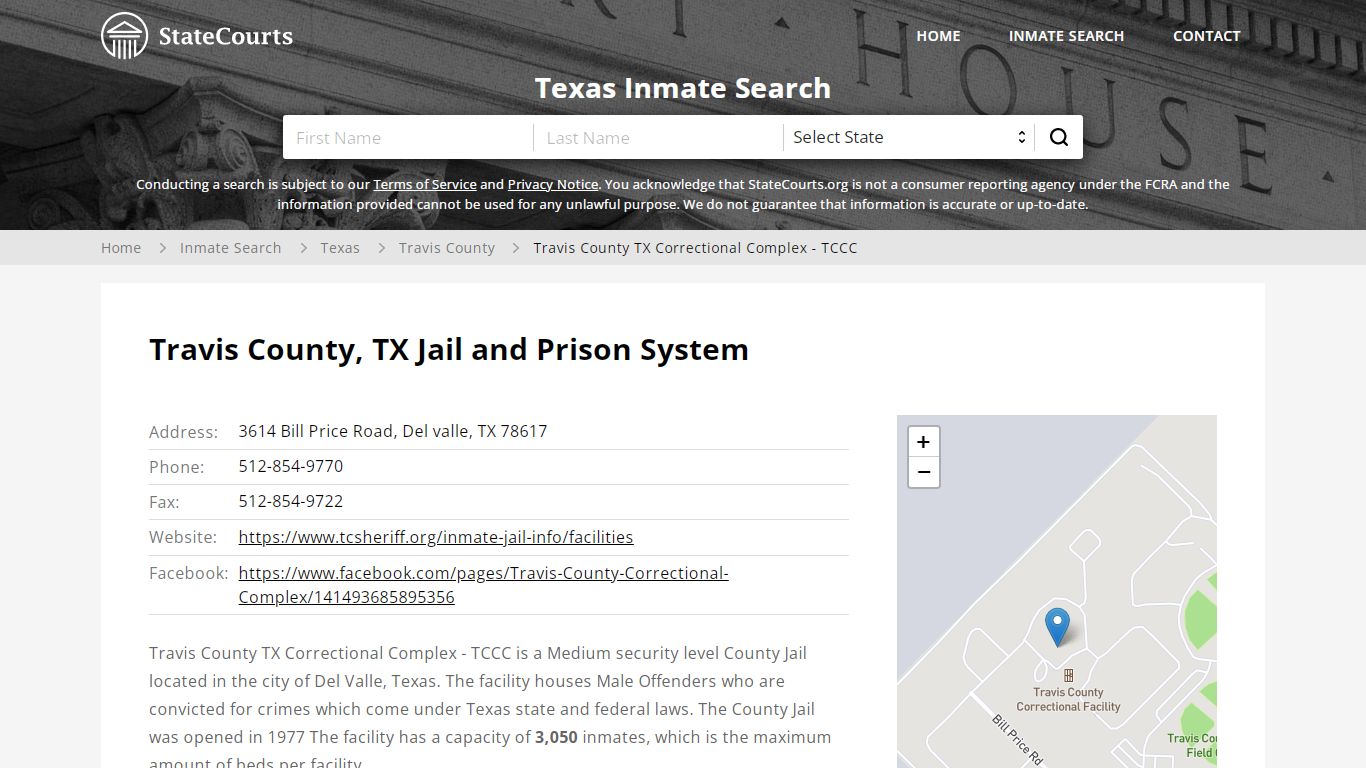 Travis County TX Correctional Complex - TCCC Inmate ...